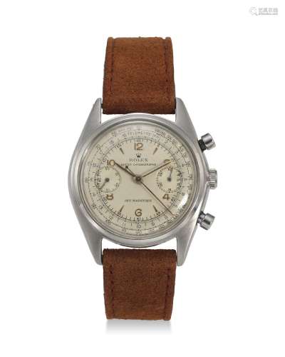 ROLEX, REF. 4500, A STEEL CHRONOGRAPH WRISTWATCH WITH GOLD H...