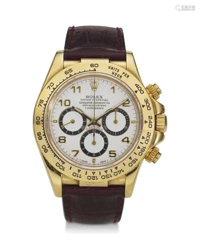 ROLEX, REF. 16518 DAYTONA, A FINE 18K YELLOW GOLD CHRONOGRAP...