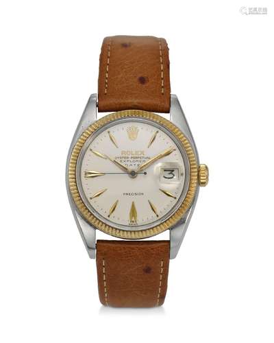 ROLEX, REF. 5701, EXPLORER DATE, AN 18K YELLOW GOLD & ST...