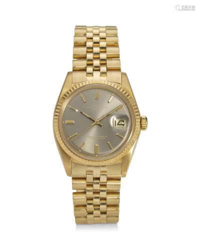 ROLEX, REF. 1601, DATEJUST, A VERY FINE AND ATTRACTIVE 18K Y...