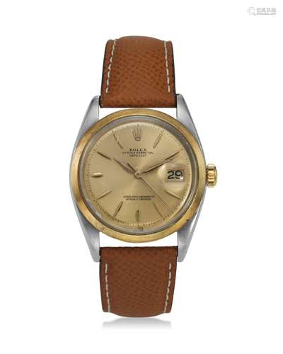 ROLEX, REF. 1600, DATEJUST, AN 18K YELLOW GOLD AND STEEL AUT...