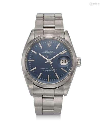 ROLEX, REF. 1500, OYSTER PERPETUAL DATE, A STEEL WRISTWATCH ...