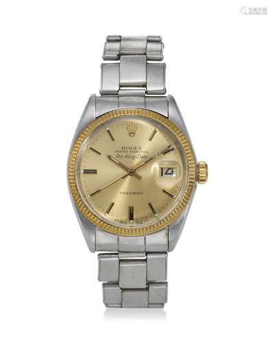 ROLEX, REF. 5701, AIR-KING-DATE, AN 18K YELLOW GOLD AND STEE...