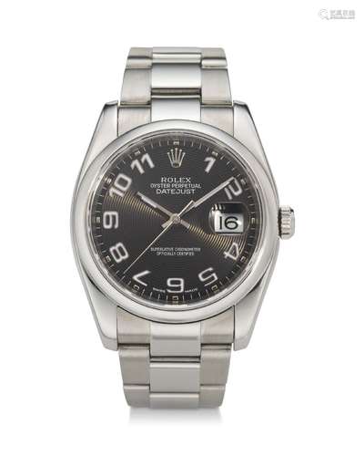 ROLEX, REF. 116200, DATEJUST, A RARE STEEL WRISTWATCH WITH D...