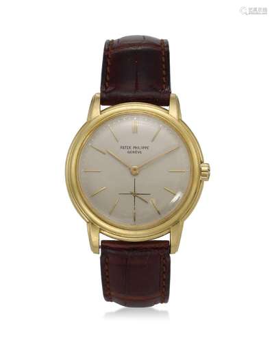 PATEK PHILIPPE, REF. 3433, CALATRAVA, AN 18K YELLOW GOLD WRI...