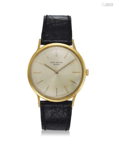 PATEK PHILIPPE, REF. 3484, CALATRAVA, AN 18K YELLOW GOLD WRI...