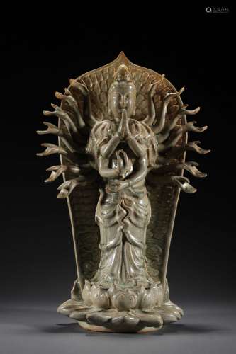 SONG DYNASTY RU WARE GUANYIN WITH THOUSAND HANDS