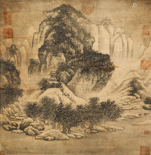 CHINESE LANDSCAPE INK PAINTING BY LIN SANZHI
