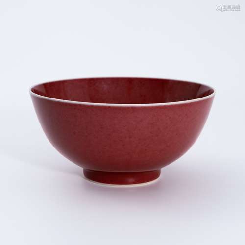 清代乾隆红釉碗 A red glaze bowl in the Qianlong period of th...