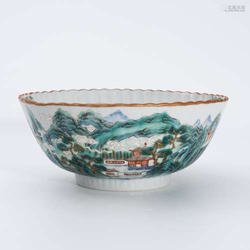 清代道光粉彩碗 A famille rose bowl in the Daoguang period of...