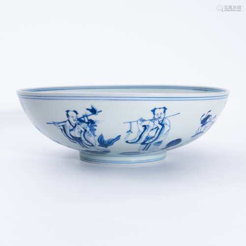 清代道光青花八仙碗 A underglaze blue bowl with the pattern o...