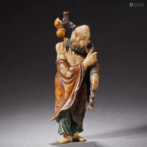 A Chinese Carved Soapstone Figure Qing Dyn.