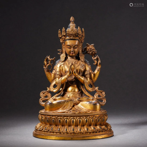 A Tibetan Bronze Figure of Avalokitesvara