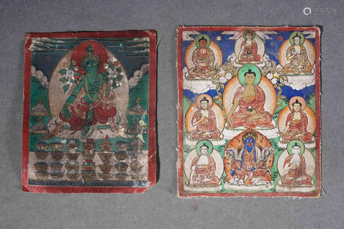 Two Tibetan Thangka Paintings