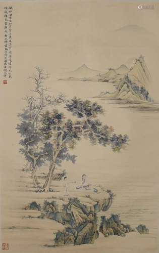A Chinese Scroll Painting By Hu Yefo