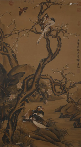 A Chinese Scroll Painting By Lv Ji