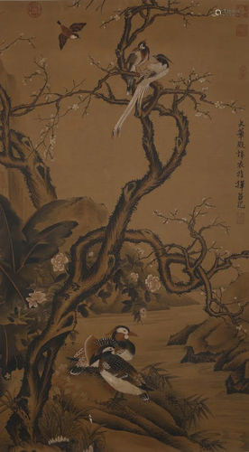 A Chinese Scroll Painting By Lv Ji