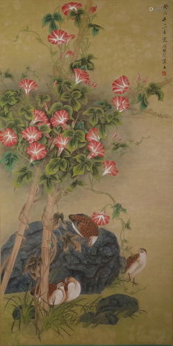 A Chinese Scroll Painting By Jiang Hanting
