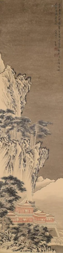 A Chinese Scroll Painting By Pu Ru