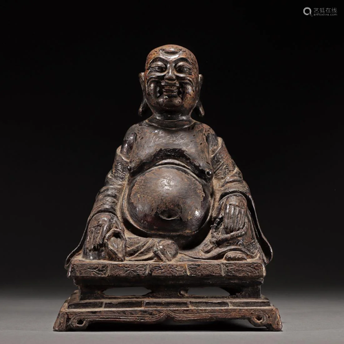 A Chinese Bronze Figure of Budai Ming Dyn.