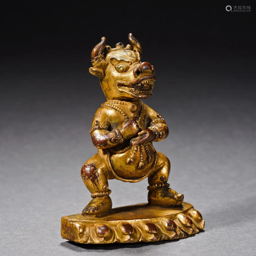 A Tibetan Bronze-gilt Figure of Yamantaka