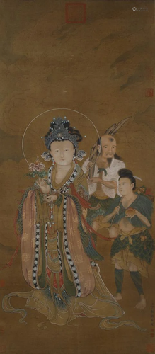 A Chinese Scroll Painting By Ding Guanpeng