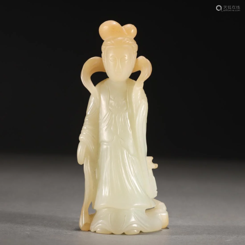 A Chinese Carved Jade Figure Ming Dyn.
