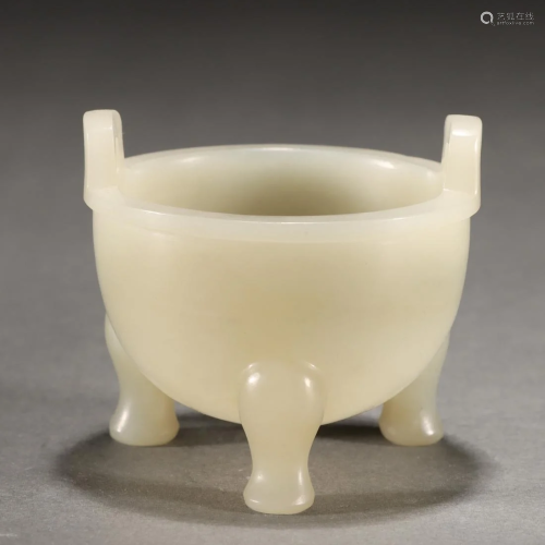 A Chinese Carved Jade Censer Shang Dyn.