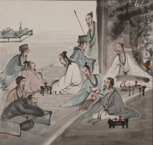 A Chinese Scroll Painting By Fu Baoshi