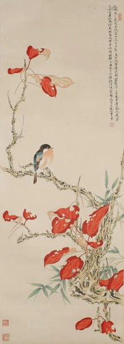 A Chinese Scroll Painting By Ren Zhong