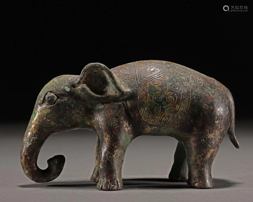 A Chinese Bronze Elephant Shang Dyn.