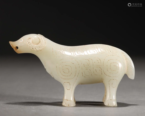 A Chinese Carved Jade Ram Shang Dyn.