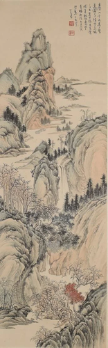 A Chinese Scroll Painting By Pu Ru