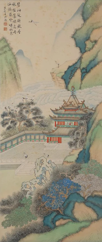 A Chinese Scroll Painting By Pu Ru