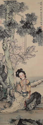 A Chinese Scroll Painting By Xu Cao