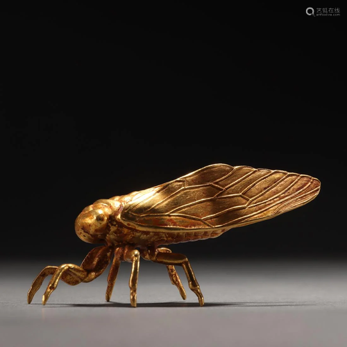 A Chinese Pure Gold Cicada Qing Dyn.