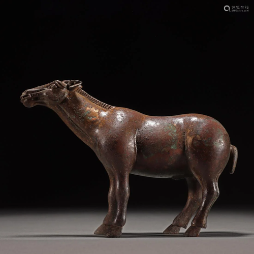 A Chinese Bronze Standing Horse