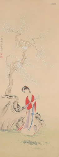 A Chinese Scroll Painting By Wang Shuhui