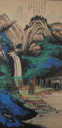 A Chinese Scroll Painting By Zhang Daqian