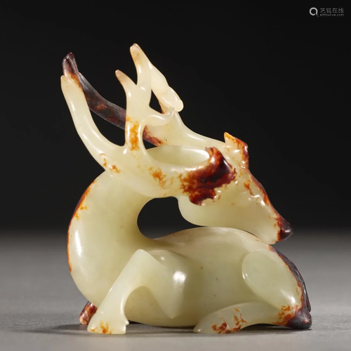 A Chinese Carved Jade Ram Shang Dyn.