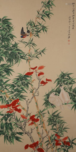 A Chinese Scroll Painting By Zhang Daqian