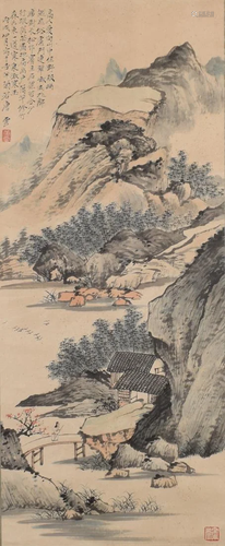 A Chinese Scroll Painting By Tang Yun