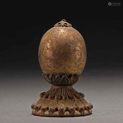 A Chinese Bronze Hat Finial Qing Dyn.