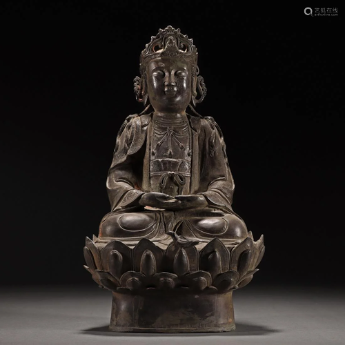 A Chinese Bronze Figure of Guayin Ming Dyn.