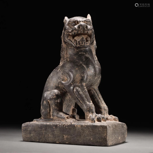 A Chinese Carved Stone Feline Tang Dyn.