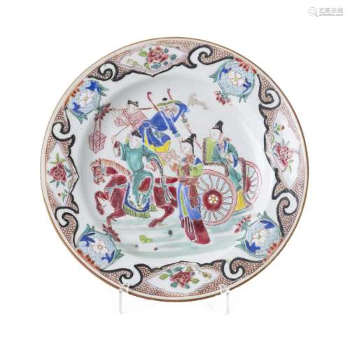 Chinese porcelain figural plate, Yongzheng