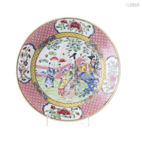Chinese porcelain figure plate, Yongzheng