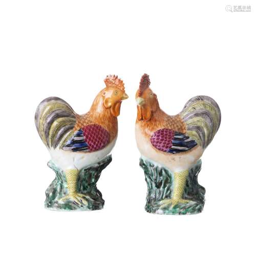 Chinese porcelain roosters, Daoguang