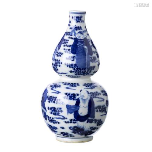 Chinese 'Immortals' porcelain gourd, Guangxu