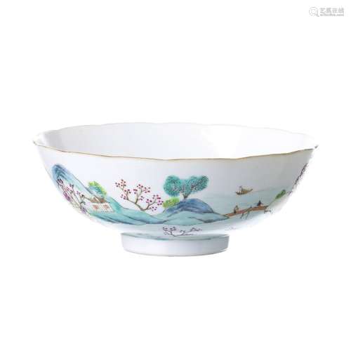 Chinese porcelain 'landscape' bowl